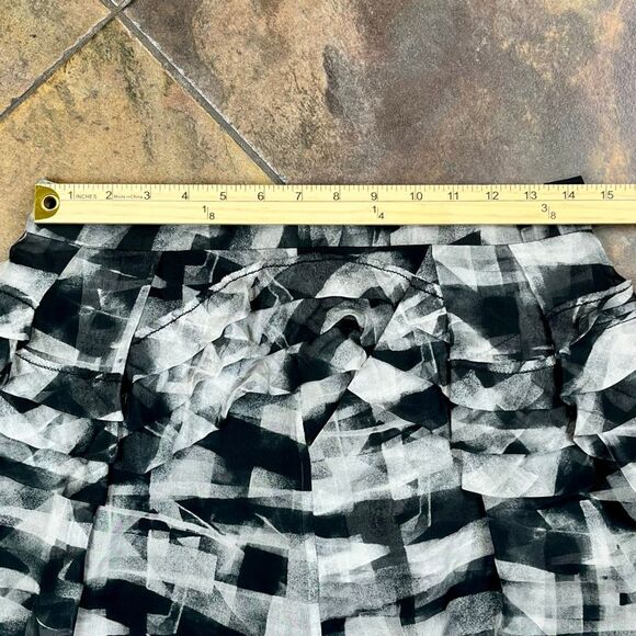 Theory Mashita Cubist Plaid Silk Mini Skirt 4 - Picture 2 of 9